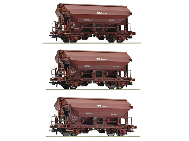 Roco 3 dílná sada: Výsypné vagóny s otočnou střechou ČD Cargo - 6600078